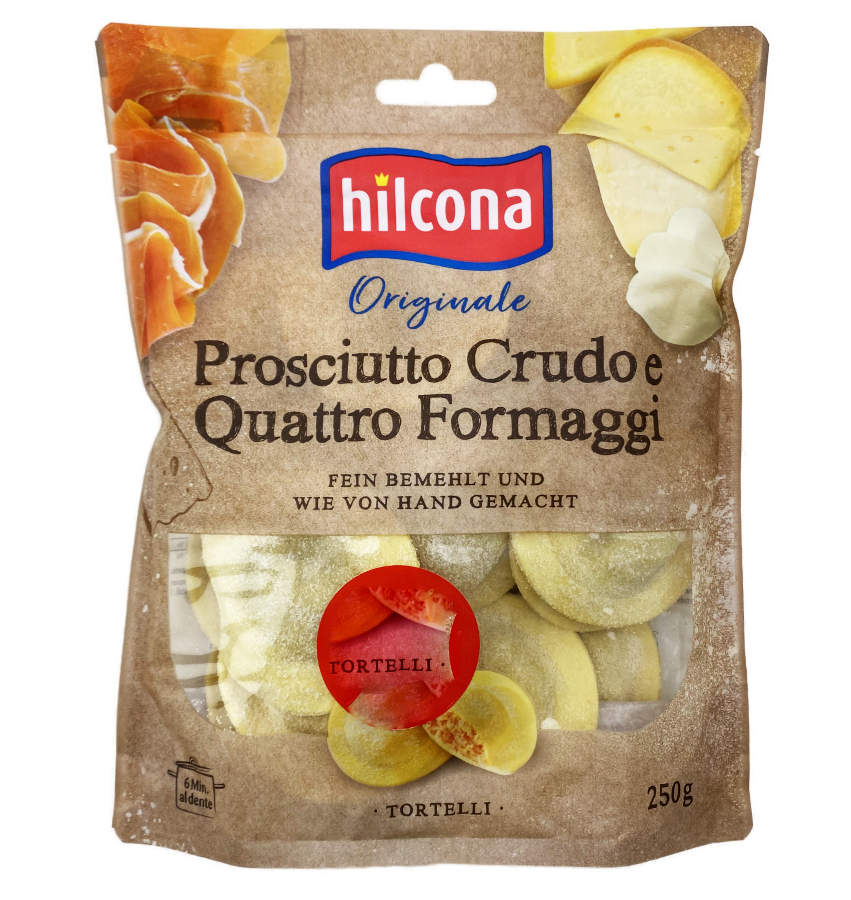 Hilcona Tortelli Originale Prosciutto Crudo e Quattro Fromaggi 250g