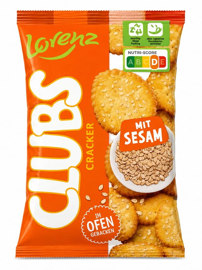 Lorenz CLUBS Cracker mit Sesam 180g