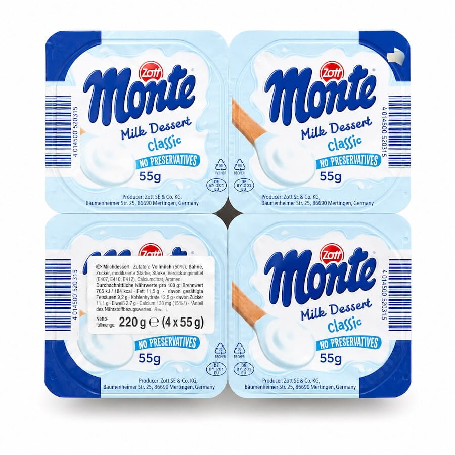 Zott Monte Milch Dessert Classic 4er 220g