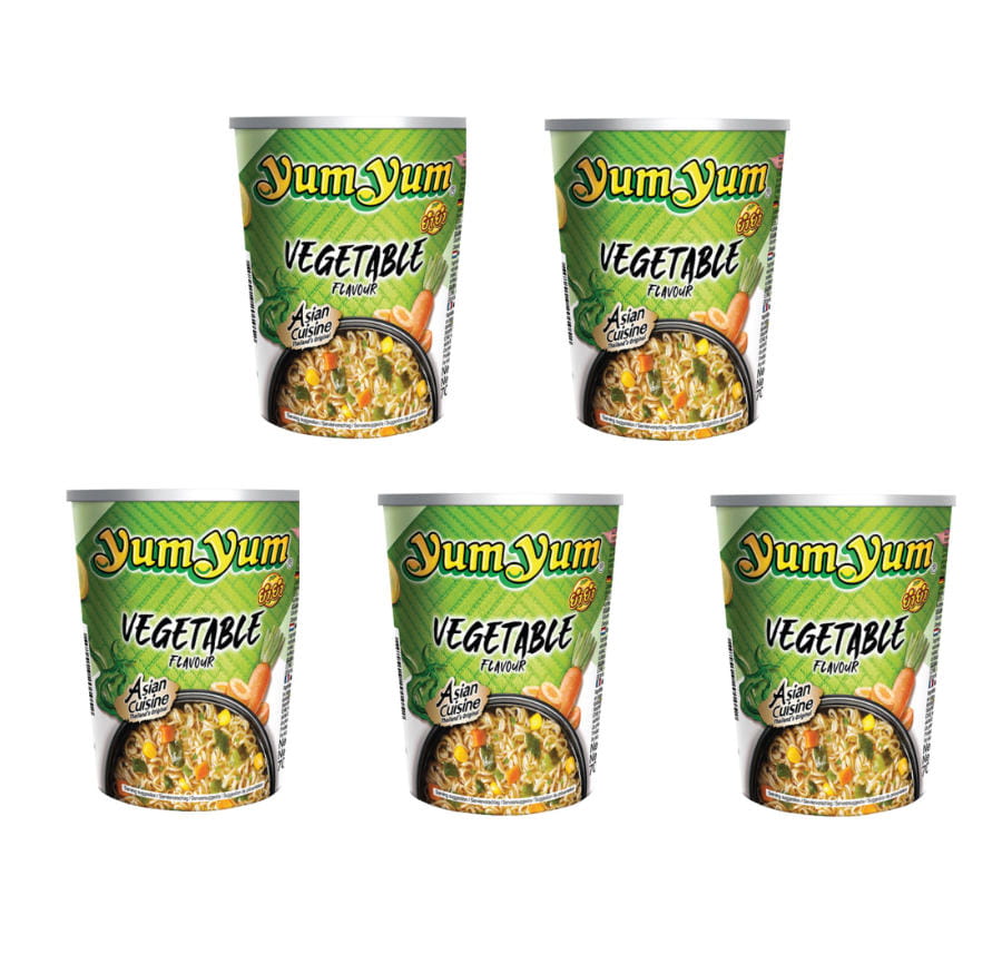 5x Yum Yum Instant Nudelsuppe Vegetable Flavour 70g