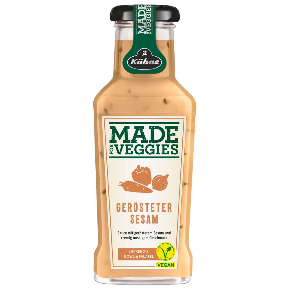 Kühne Veggie Sauce Gerösteter Sesam Glasflasche 235ml