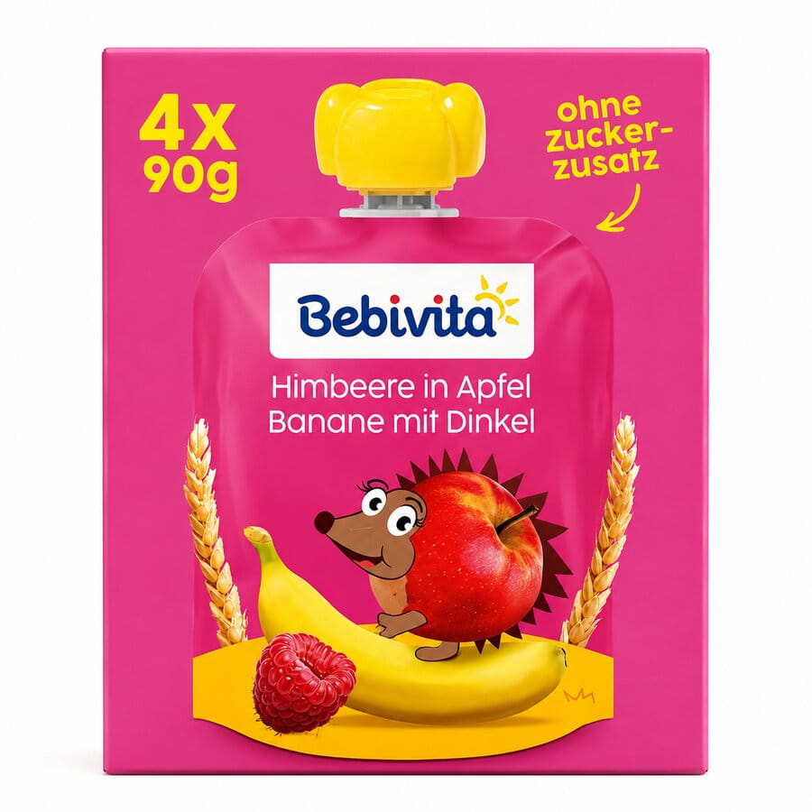 Bebivita Himbeere in Apfel mit Dinkel 4er 360g