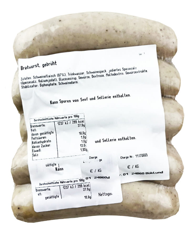 Markthallen Bratwurst  5er ca 350g