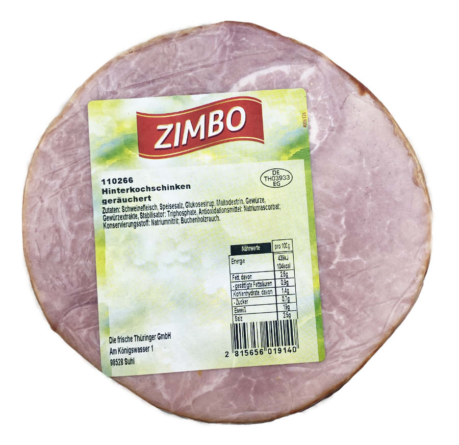 Zimbo Hinterkochschinken geräuchert ca 1800g