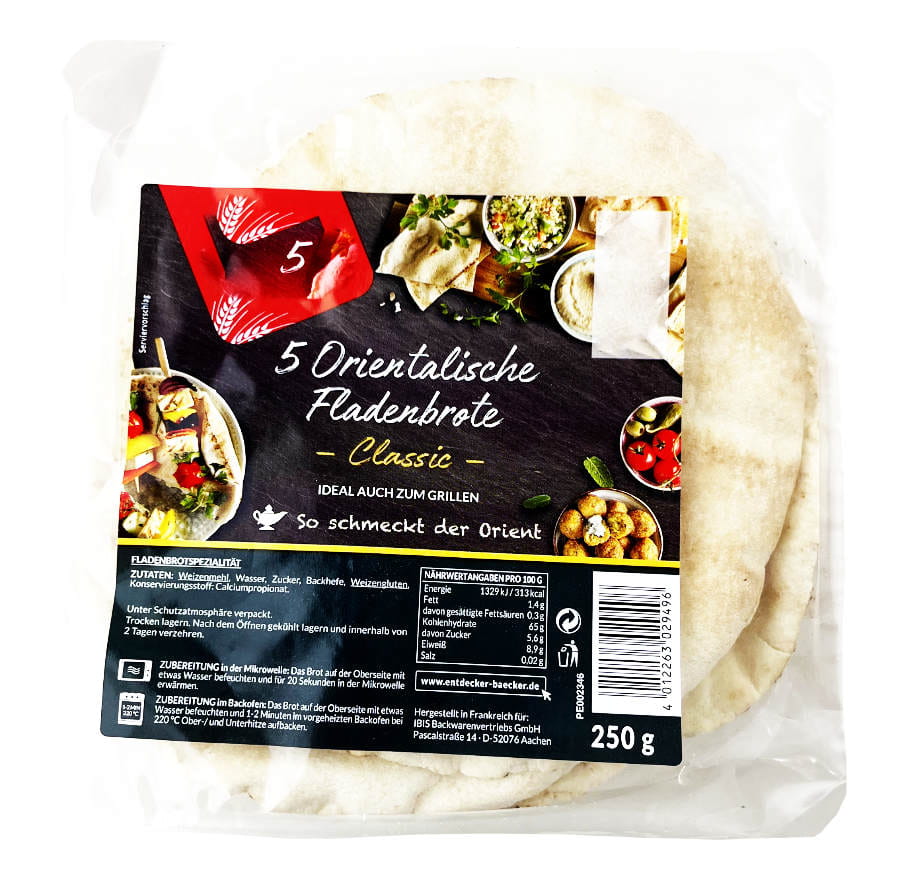 Orientalische Fladenbrote Classic Zum Fertigbacken 250g