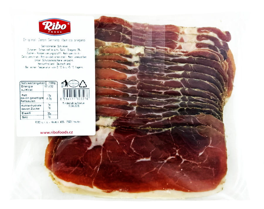 Original Jamon Serrano Iberica Oregano In Scheiben 200g