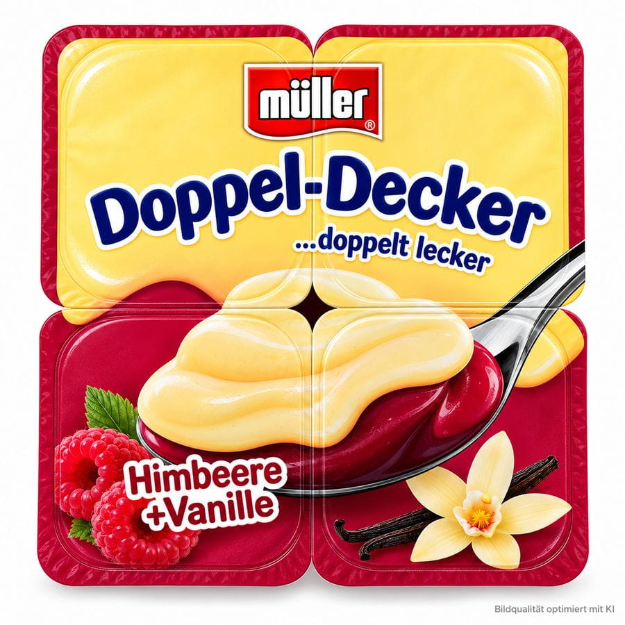 Müller Doppel Decker Himbeer Vanille 4er 500g
