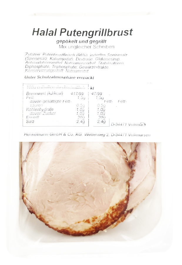 Halal Putengrillbrust Ungleiche Scheiben 300g