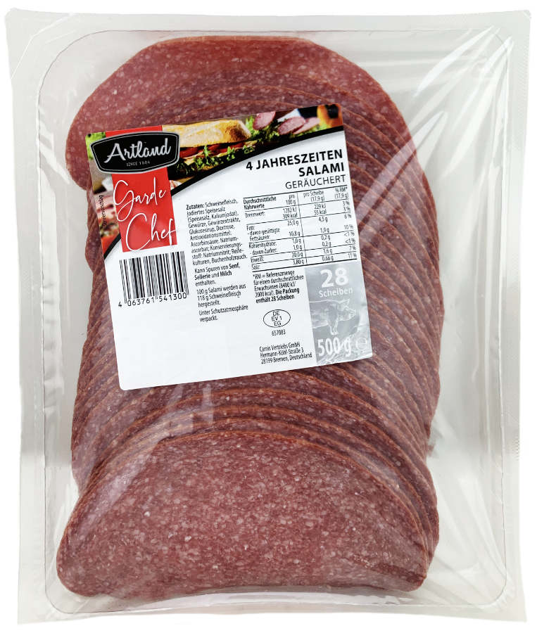 Salami 4 Jahreszeiten geräuchert in Scheiben 500g