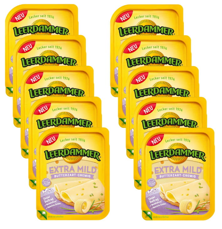 10x Leerdammer Extra Mild In Scheiben 130g