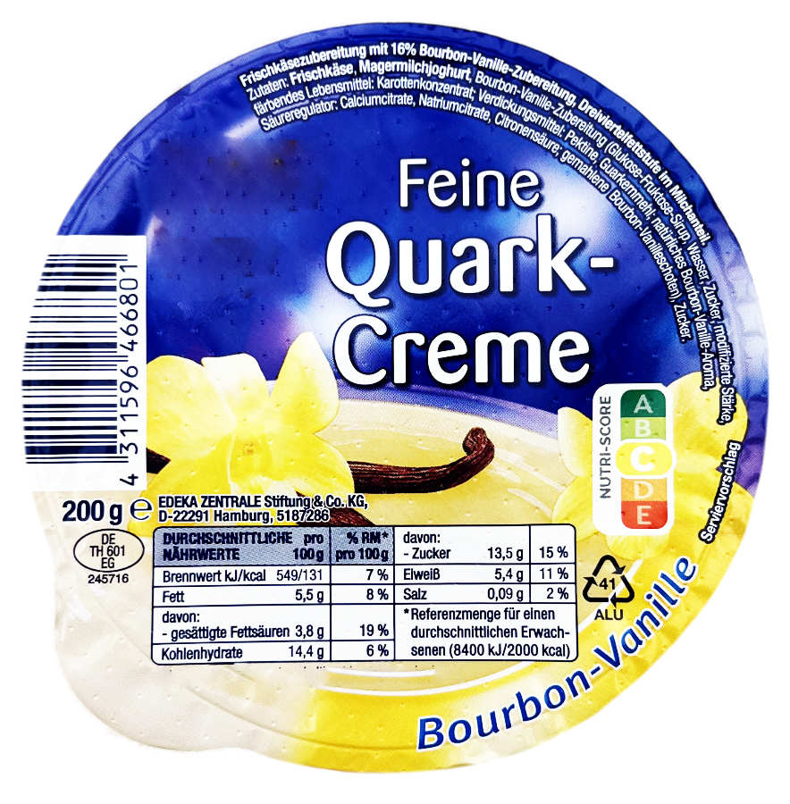 Feine Quark Creme Bourbon Vanille 200g