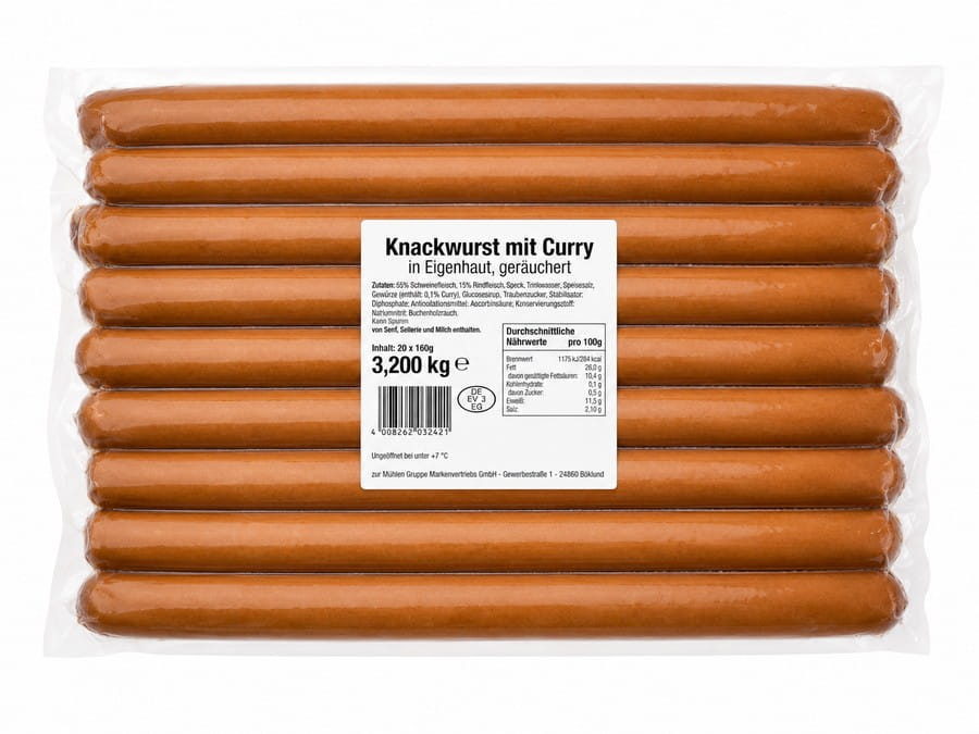 Knackwurst mit Curry XXXL 3200g