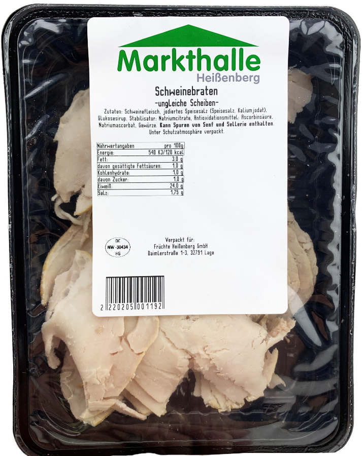 Markthallen Schweinebraten ungleiche Scheiben ca 200g