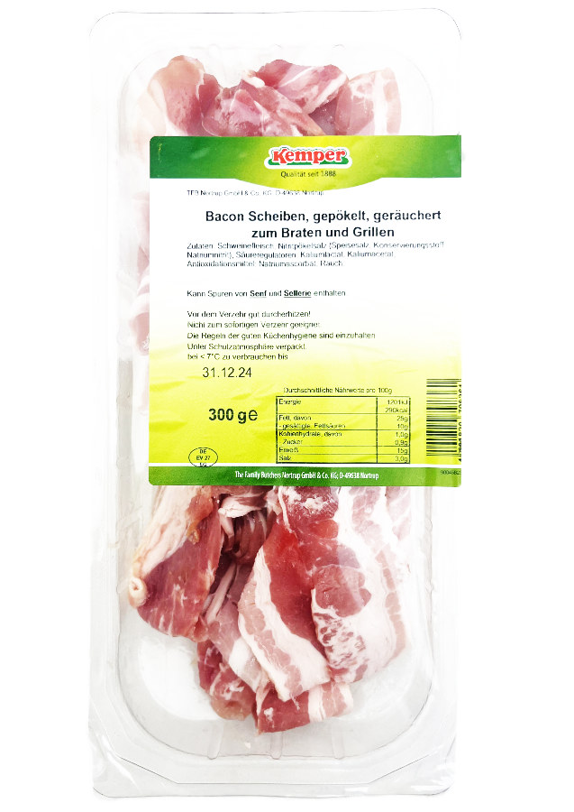 Bacon Scheiben Zum Braten Und Grillen 300g