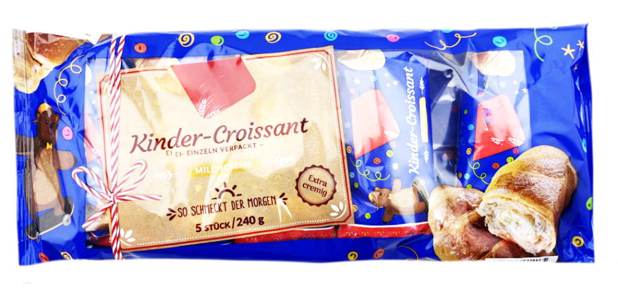 Gefüllte Kinder Croissants mit Milch Creme 5er 240g