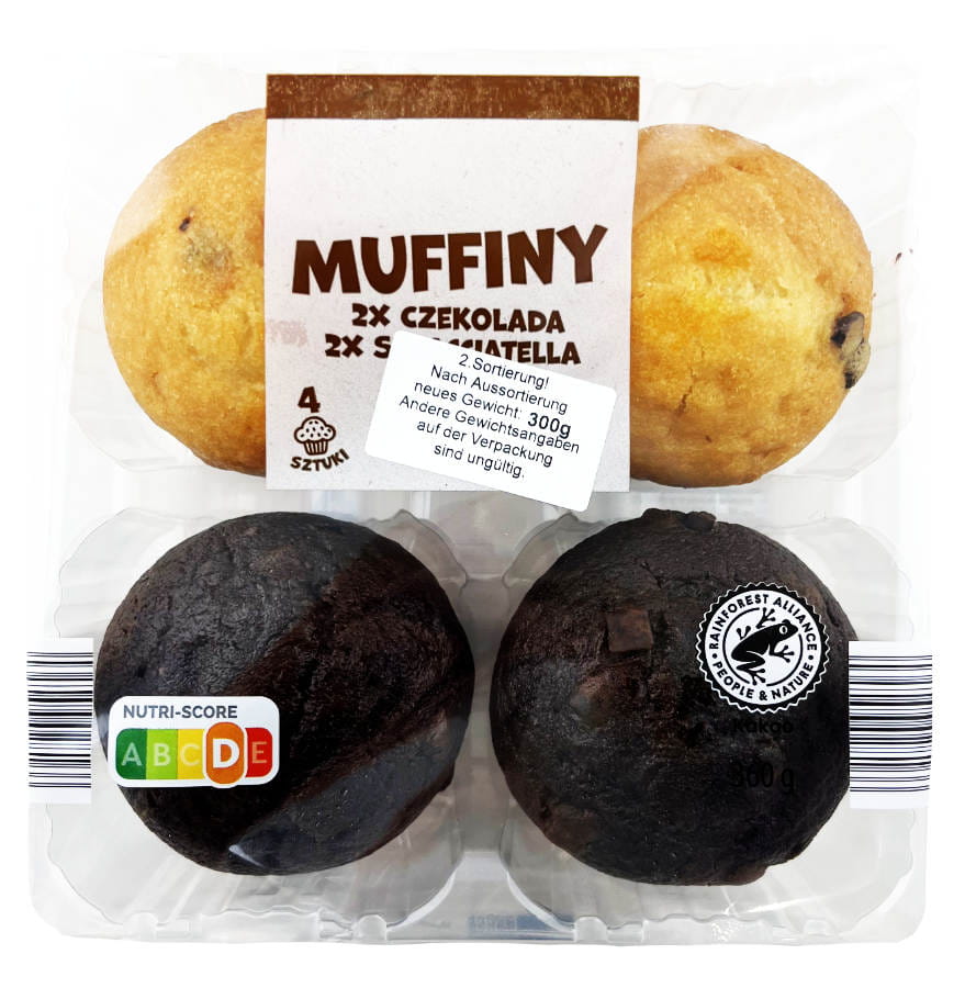 Muffins Schoko Stracciatella 2.Wahl 4er 300g