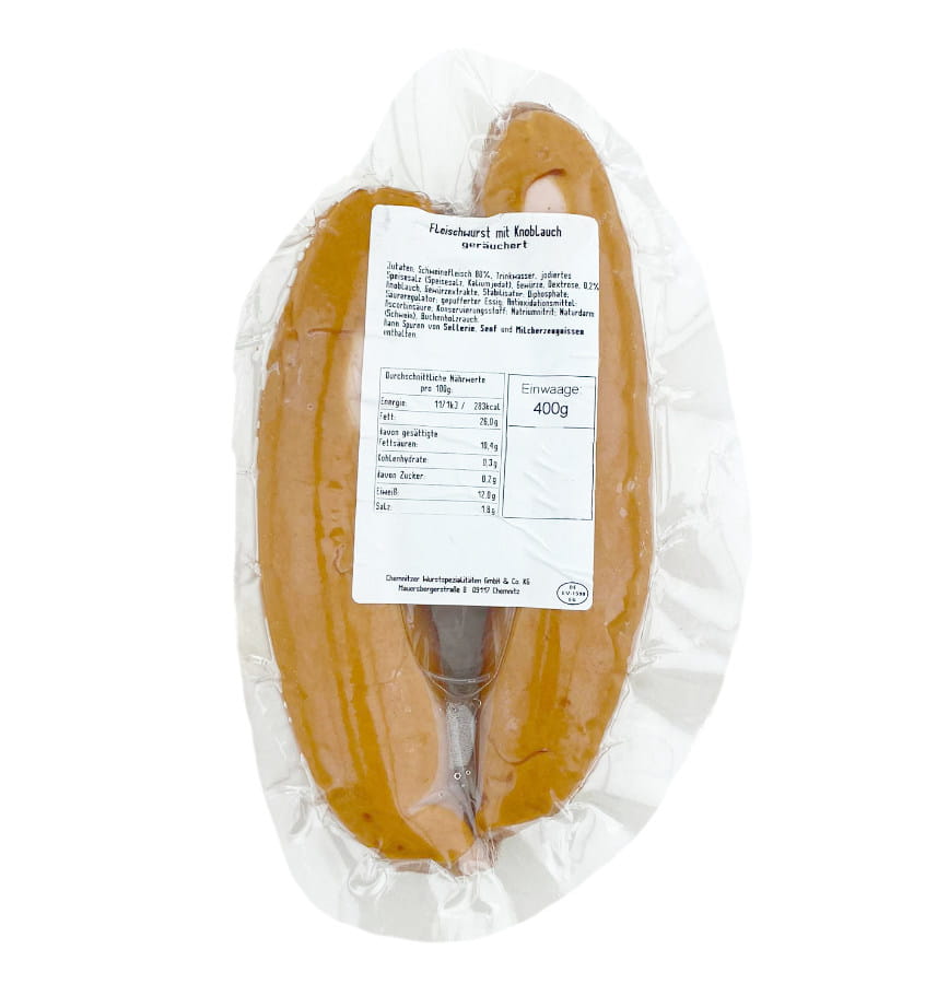 Fleischwurst Mit Knoblauch Geräuchert 2er 400g