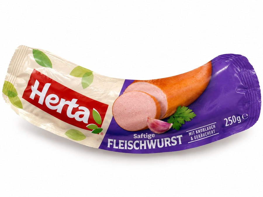 Herta Saftige Fleischwurst mit Knoblauch 250g