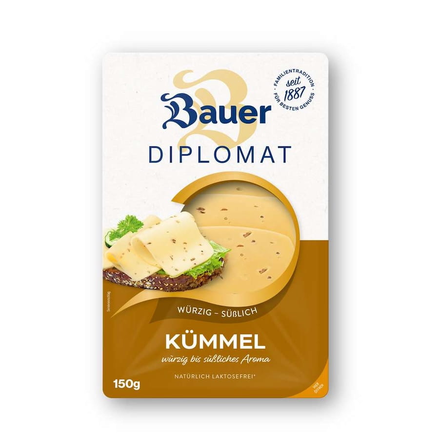 Bauer Diplomat Käse Kümmel In Scheiben 150g