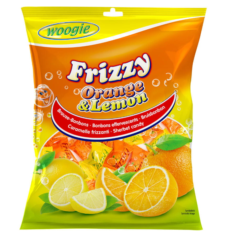 Woogie Frizzy Brausebonbons Orange Zitrone 170g
