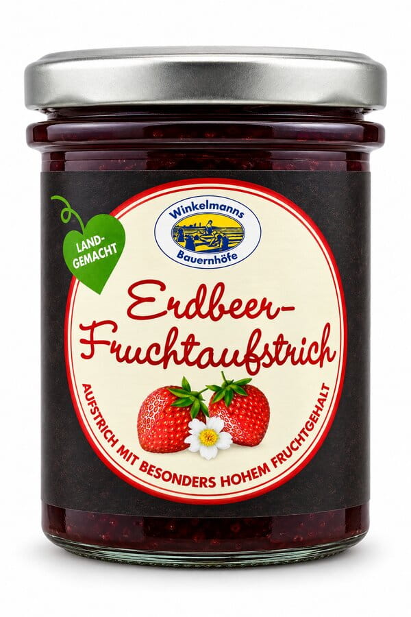 Winkelmanns Bauernhöfe Erdbeer Fruchtaufstrich im Glas 210g