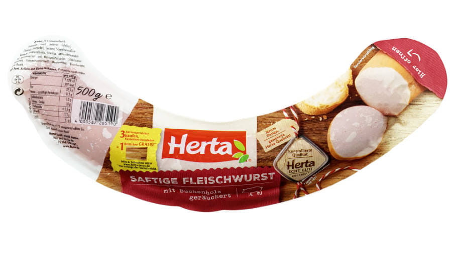 Herta saftige Fleischwurst mit Buchenholz geräuchert 500g