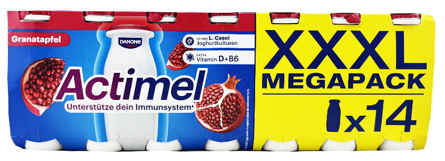 Danone Actimel Granatapfel Megasparpack XXXL14 Stück 1400g 