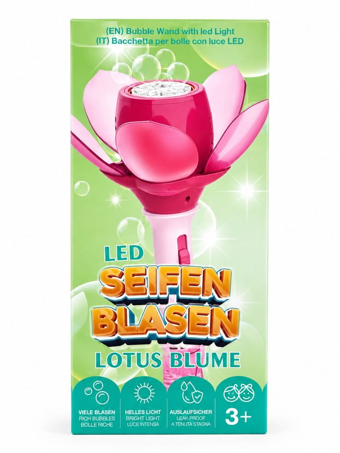 LED Seifenblasen Blume Lotus pink