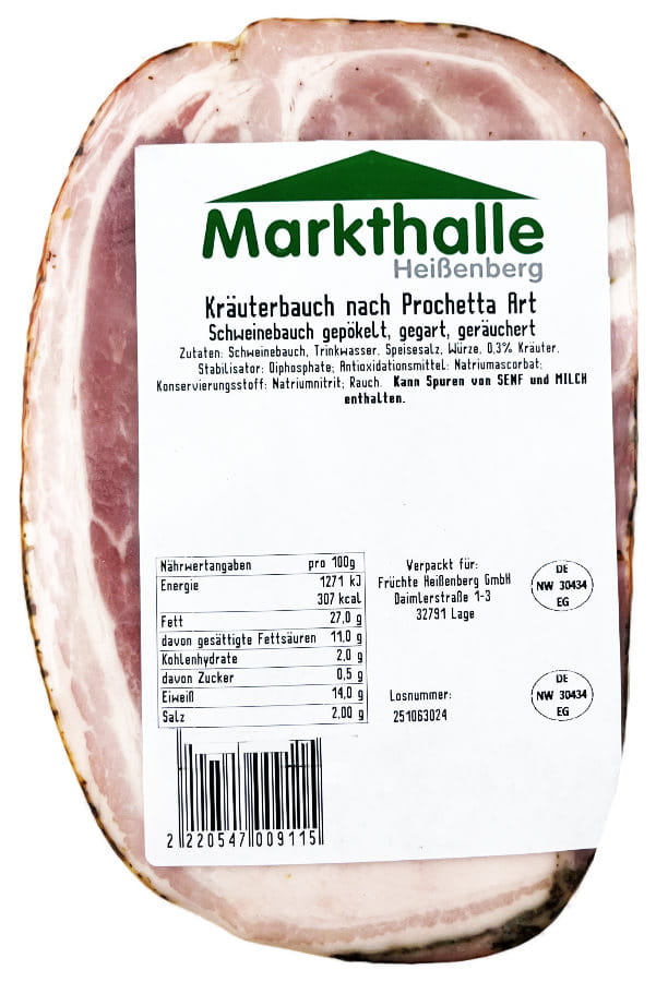 Markthalle Kräuterbauch Nach Prochetta Art Am Stück ca 900g