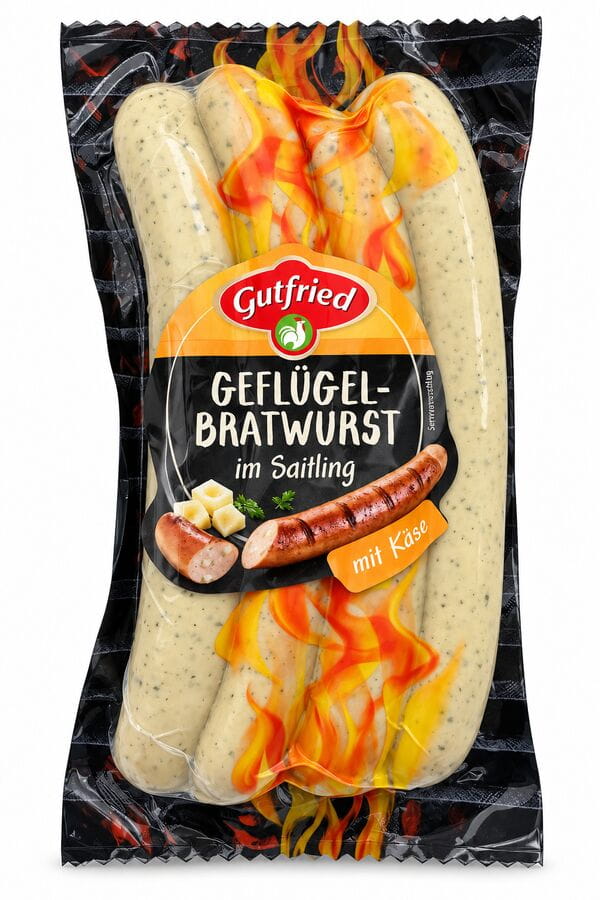 Gutfried Geflügelbratwurst mit Käse 4er 320g