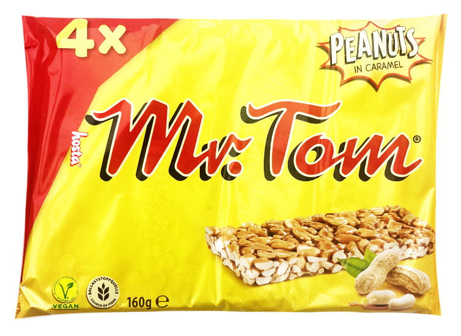 Mr. Tom Geröstete Erdnüsse in Karamell Riegel 4er 160g 