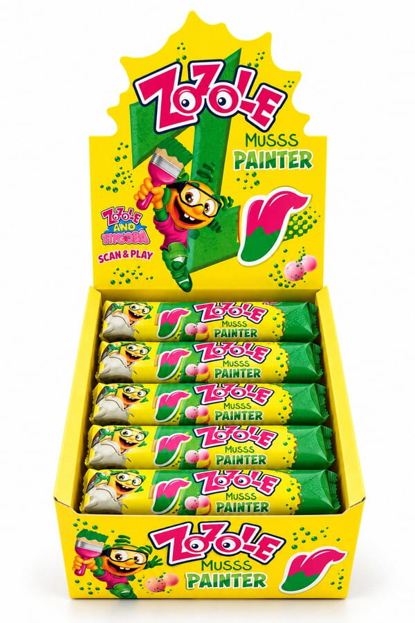 Zozole Krarmellbonbons mit Brausefüllung und Kaugummigeschmack. 24er 720g