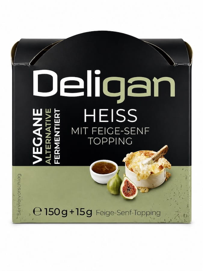 Deligan Heiß Vegane Käse-Alternative für den Ofen mit Feige-Semf-Topping 165g