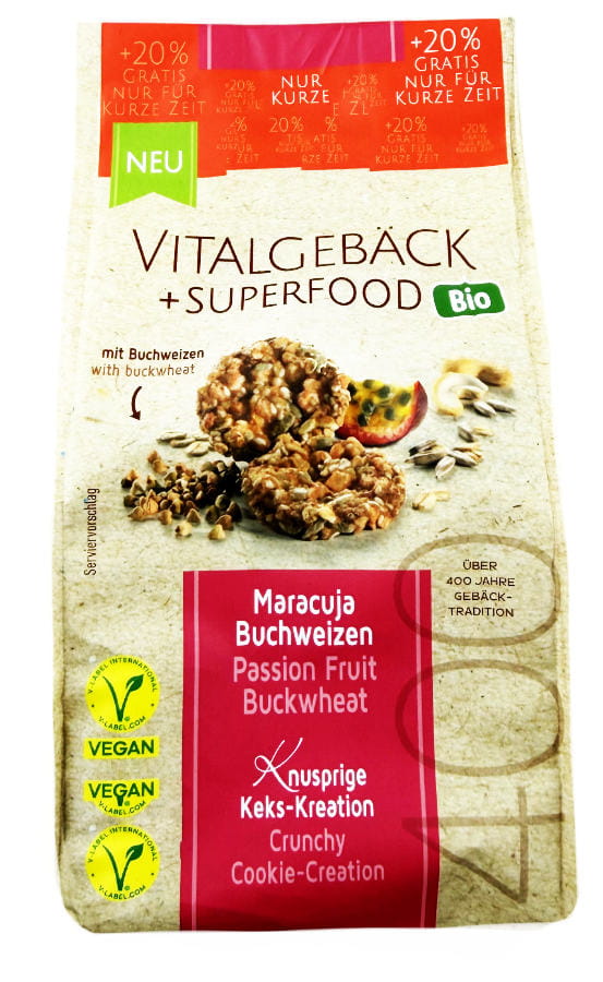 BIO Vitalgebäck Superfood Mit Buchweizen Und Maracuja 180g