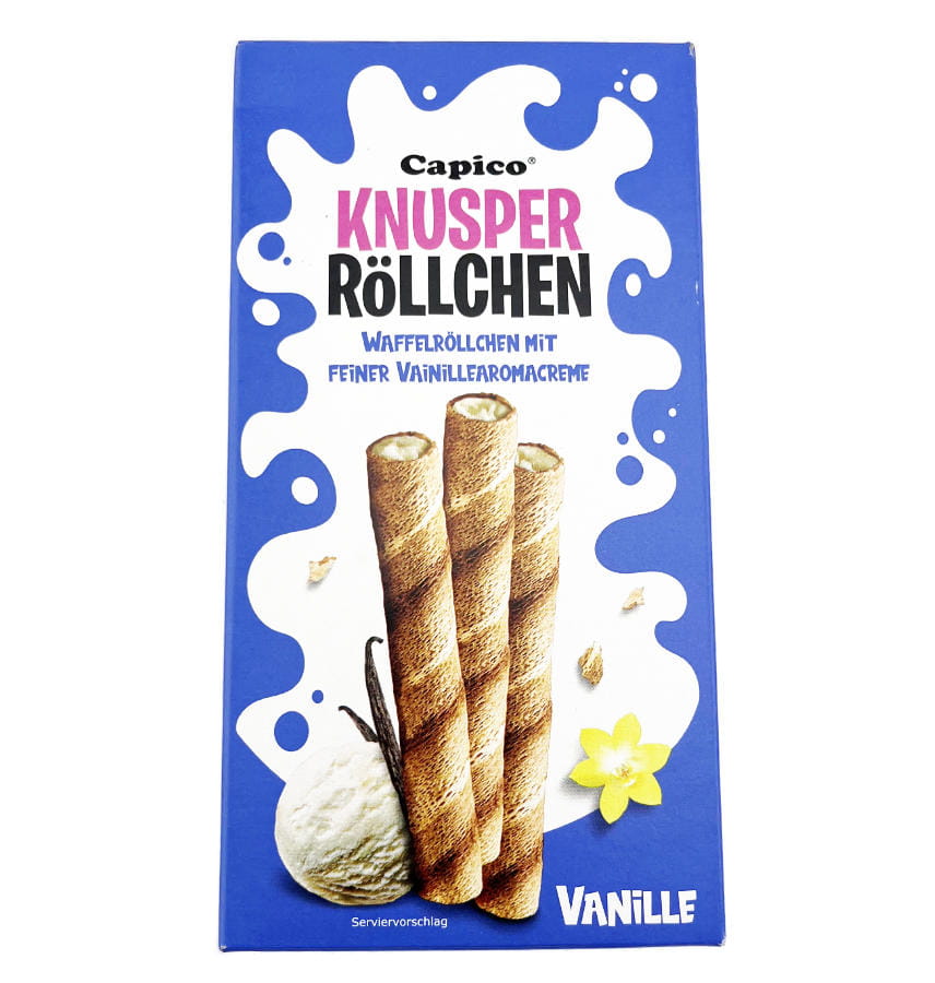 Knusperröllchen Vanillearomacreme 75g