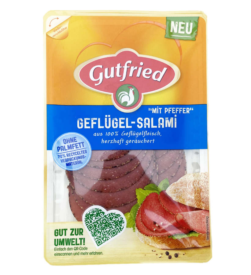 Gutfried Geflügel Salami Pfeffer 80g