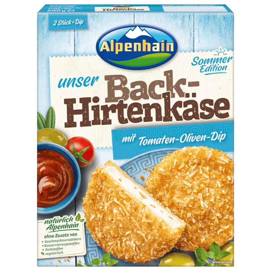 Alpenhain Back Hirtenkäse mit Mediterranem Tomaten Dip 200g 