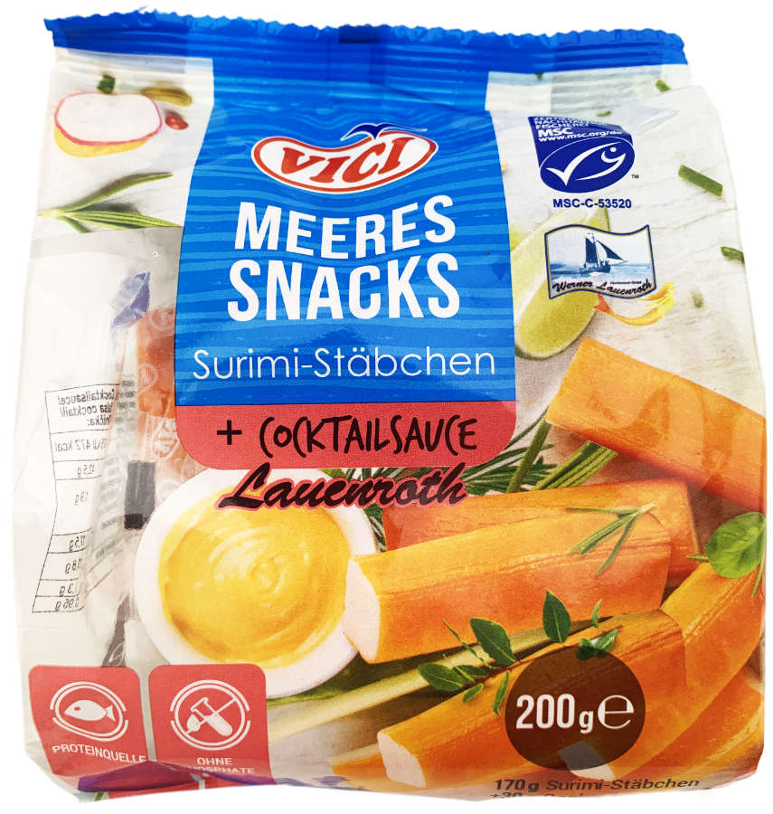 Vici Surimi Meeres Snacks  mit Cocktailsauce 200g