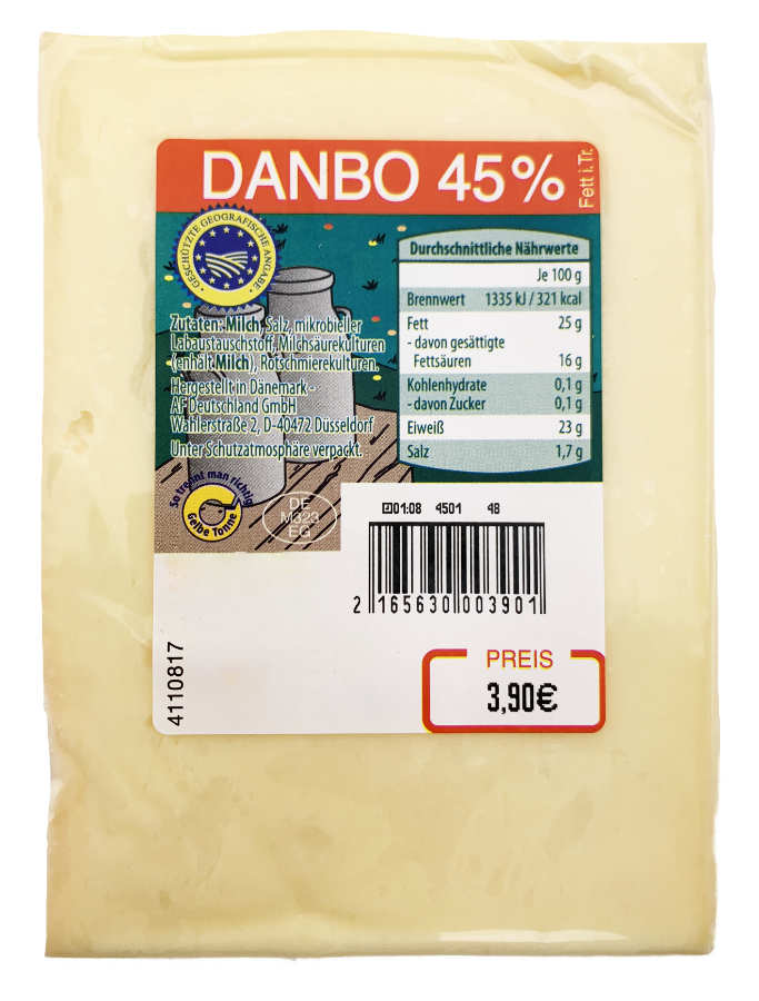 Dänischer Danbo Käse im Stück ca 450g
