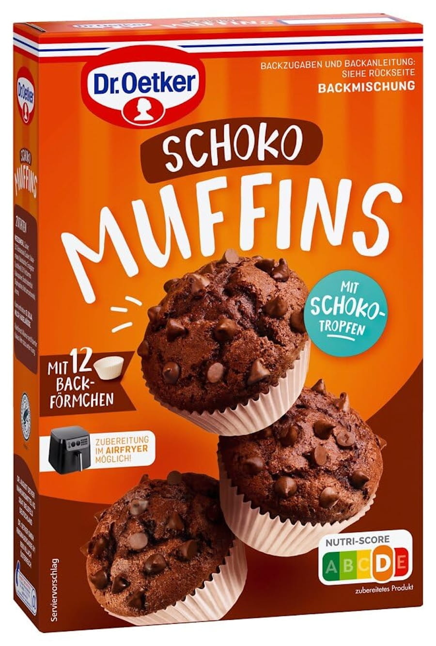 Dr. Oetker® Muffins Schoko mit Schokotropfen 345g 