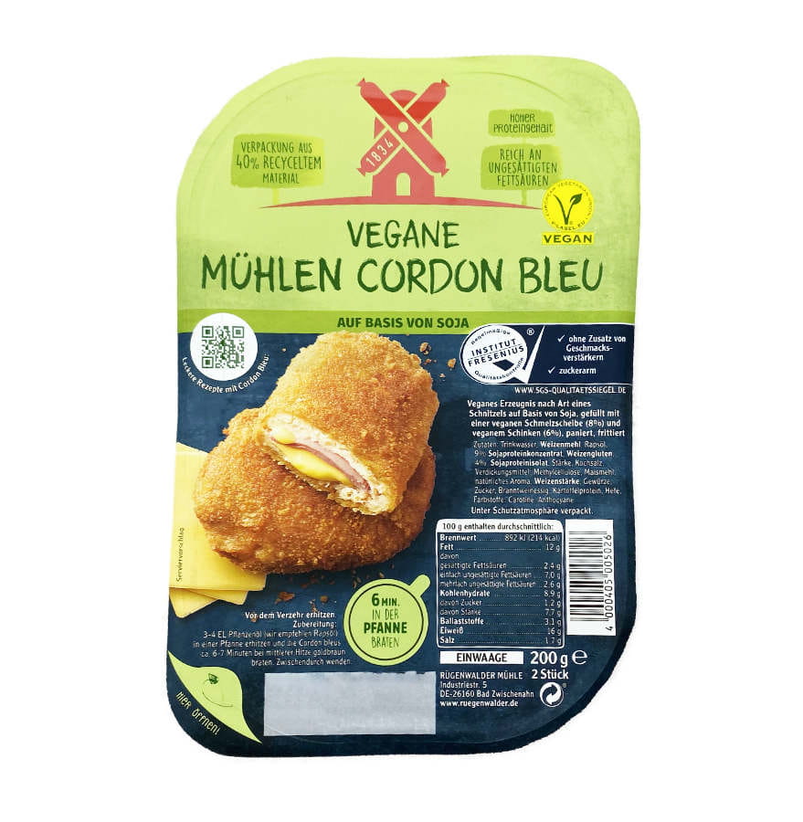 Rügenwalder vegane Mühlen Schnitzel Cordon Bleu 2er 200g