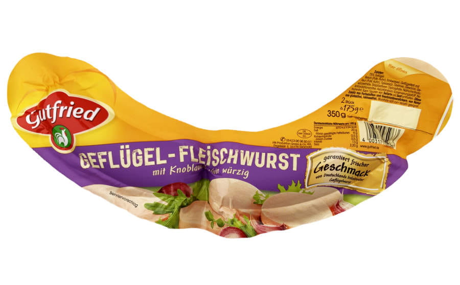 Gutfried Geflügel Fleischwurst mit Knoblauch fein würzig 2er 350g