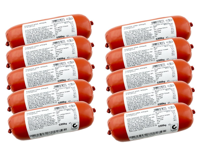 10x Fleischwurst mittelgrob 500g