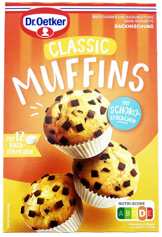 Dr. Oetker Backmischung Muffins Mit Schokostückchen 380g