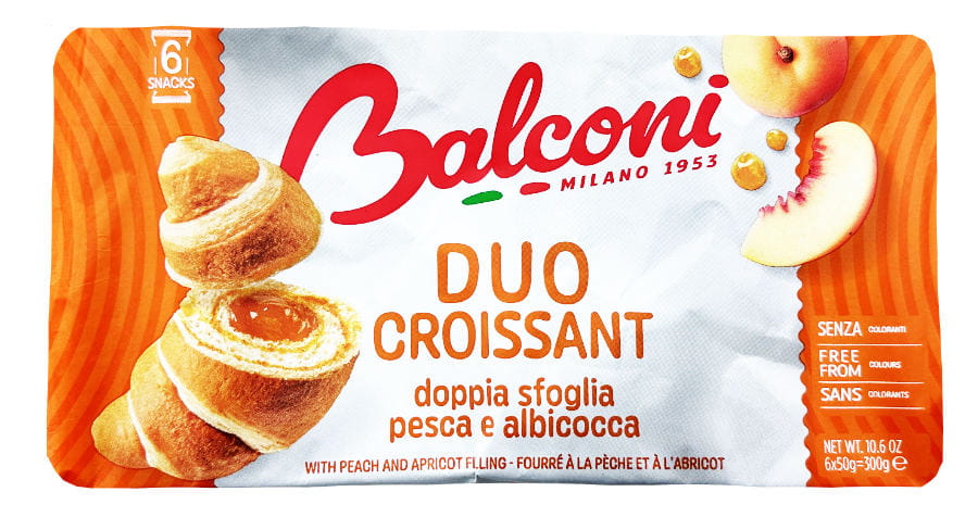 Duo Croissant mit Pfirsich und Aprikosenfüllung 6er 300g 
