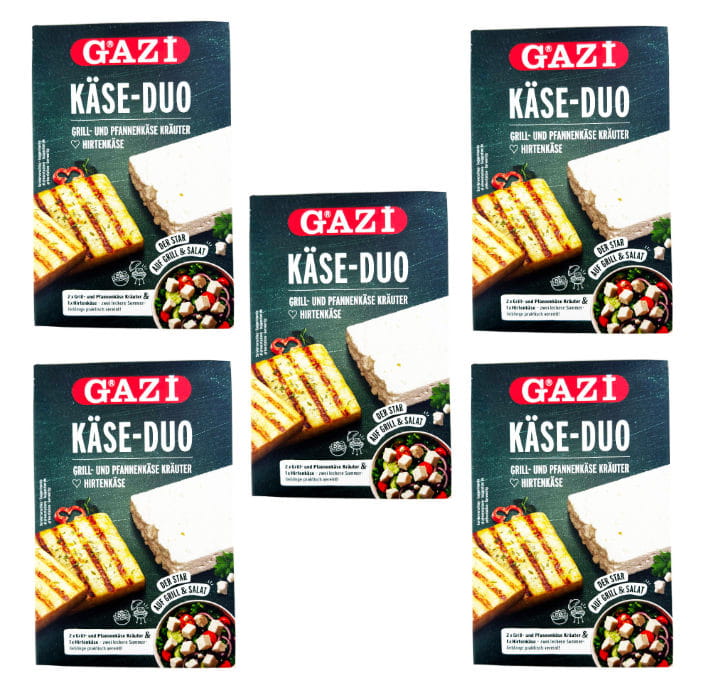 5x Gazi Käse Duo Grill & Pfannenkäse Kräuter Und Hirtenkäse 3er XXL 380g