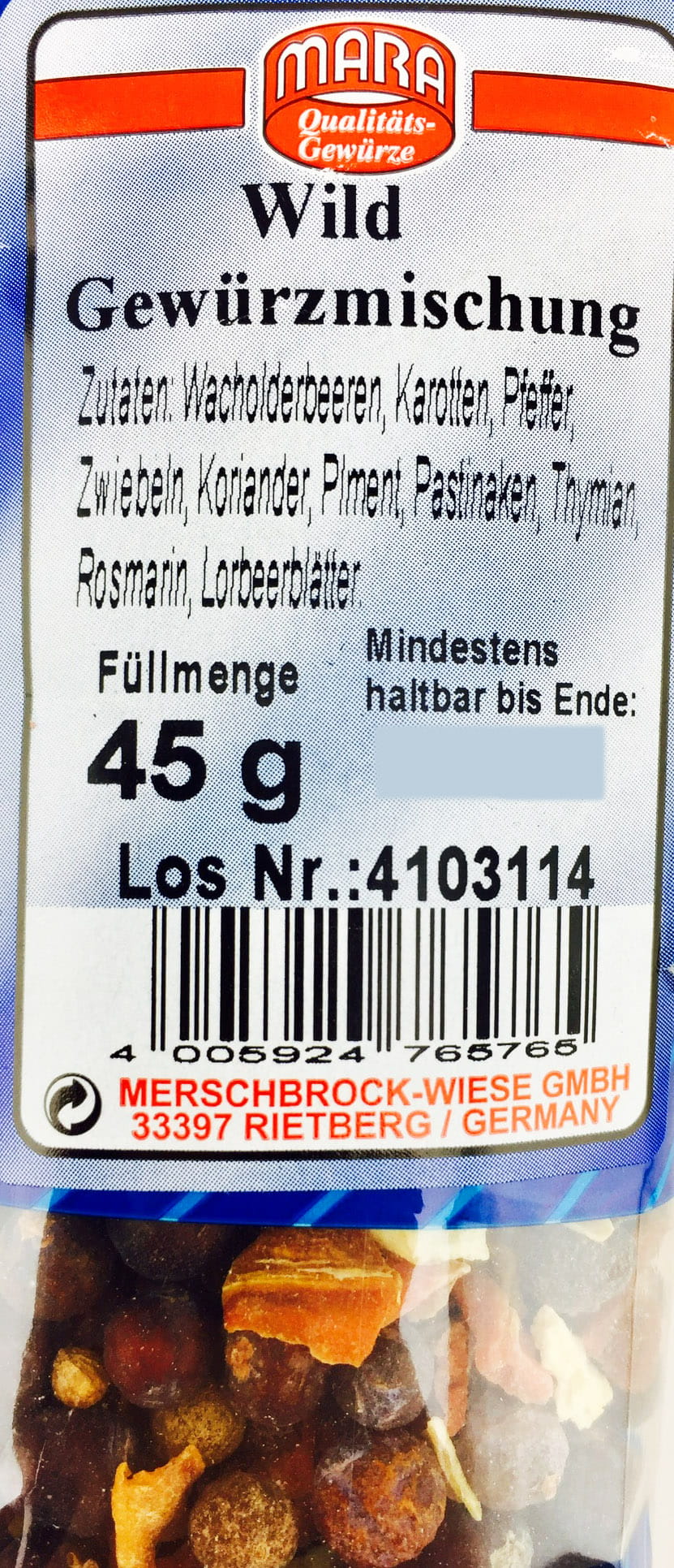 Wild Gewürzmischung 45g
