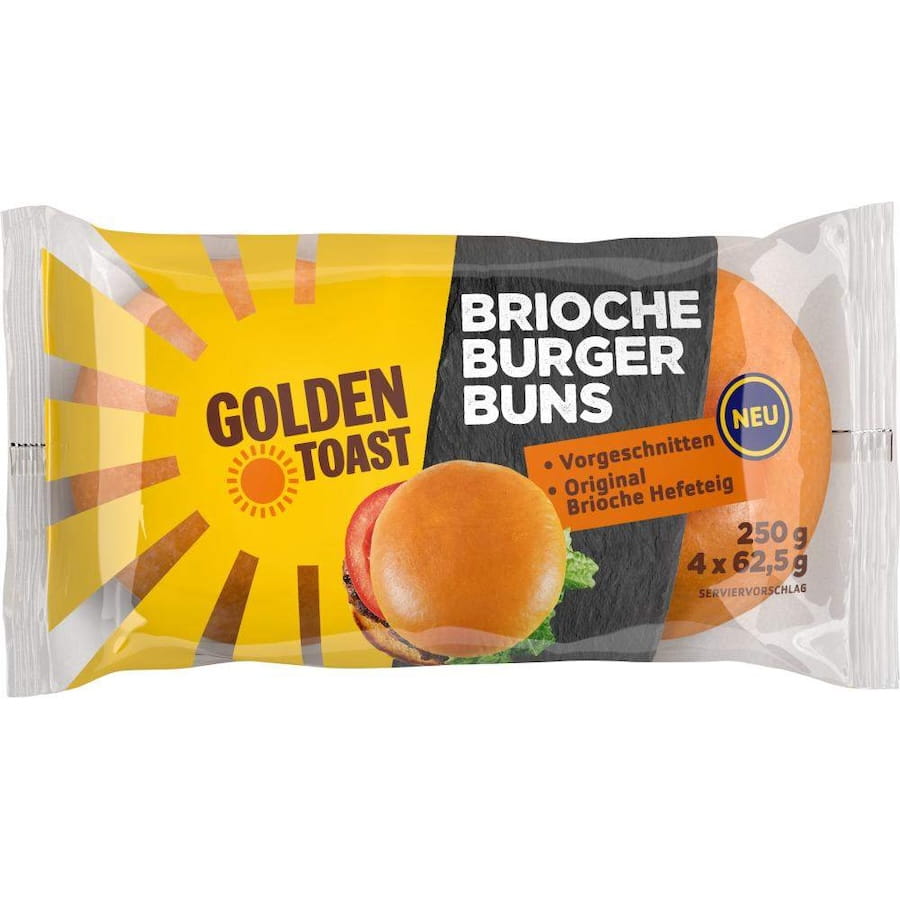Golden Toast Brioche Burger Buns 4er 250g