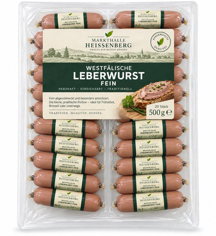 Westfälische Leberwurst Fein XL 20er Pack 500g 