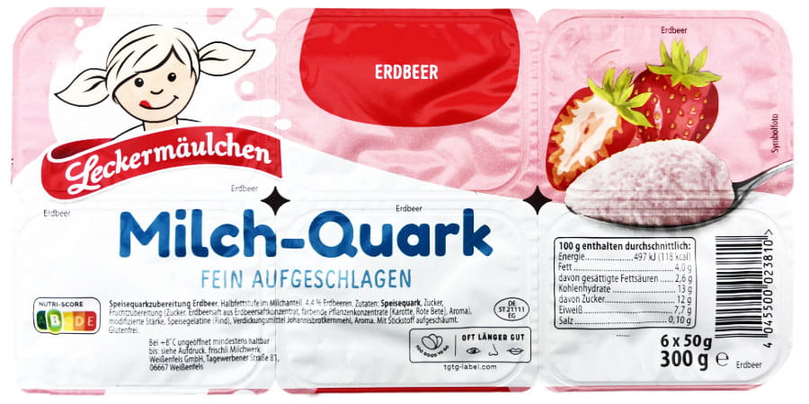 Leckermäulchen Milch Quark Erdbeer 6er 300g